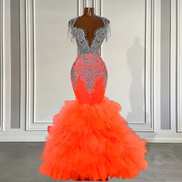 Dazzling Citrus: Crystal Orange Prom Beauty
