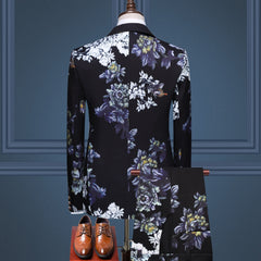 Casual Floral Men's Two-Piece Suit