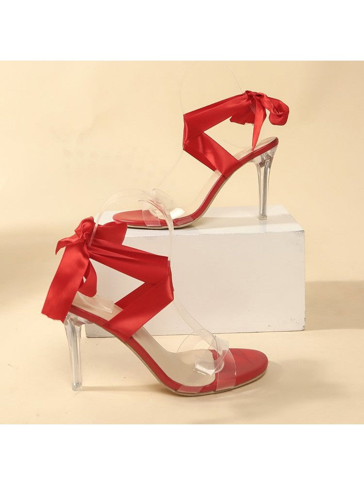 Bow Pure Color Peep-toe Heels