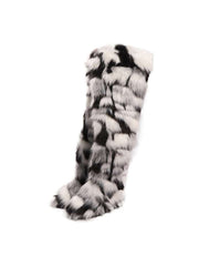 Colorblock Fur Over The Knee Snow Boots