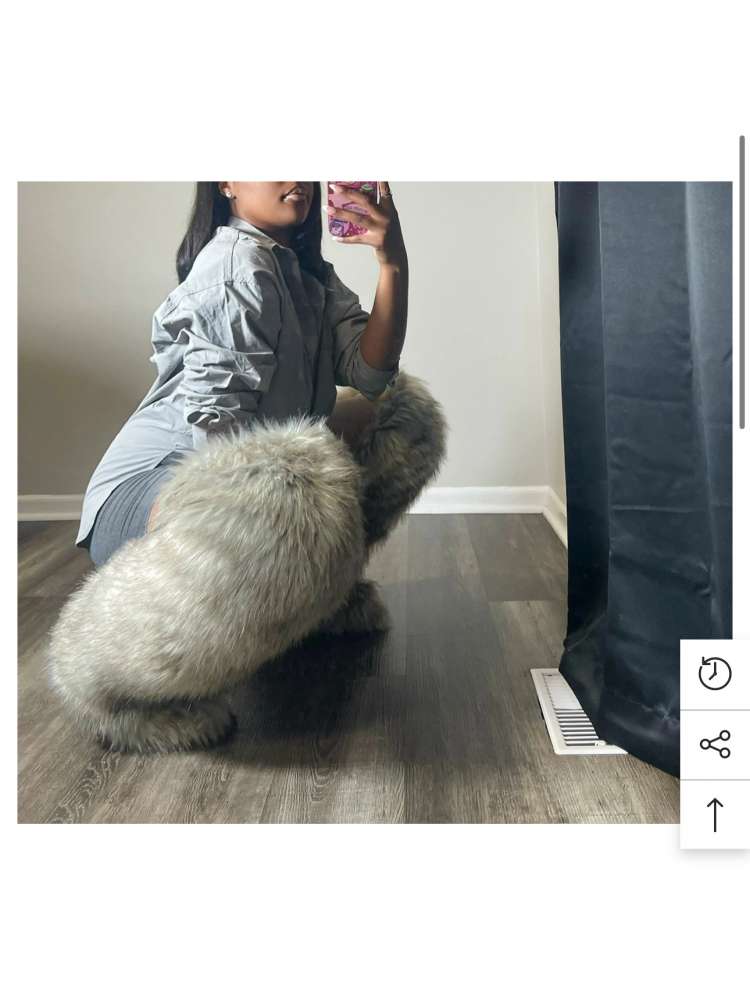 Colorblock Flat Heel Over-the-Knee Fur Boots