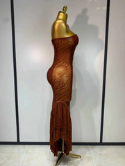 Angela Rhinestone Cut Out Bandage Dress