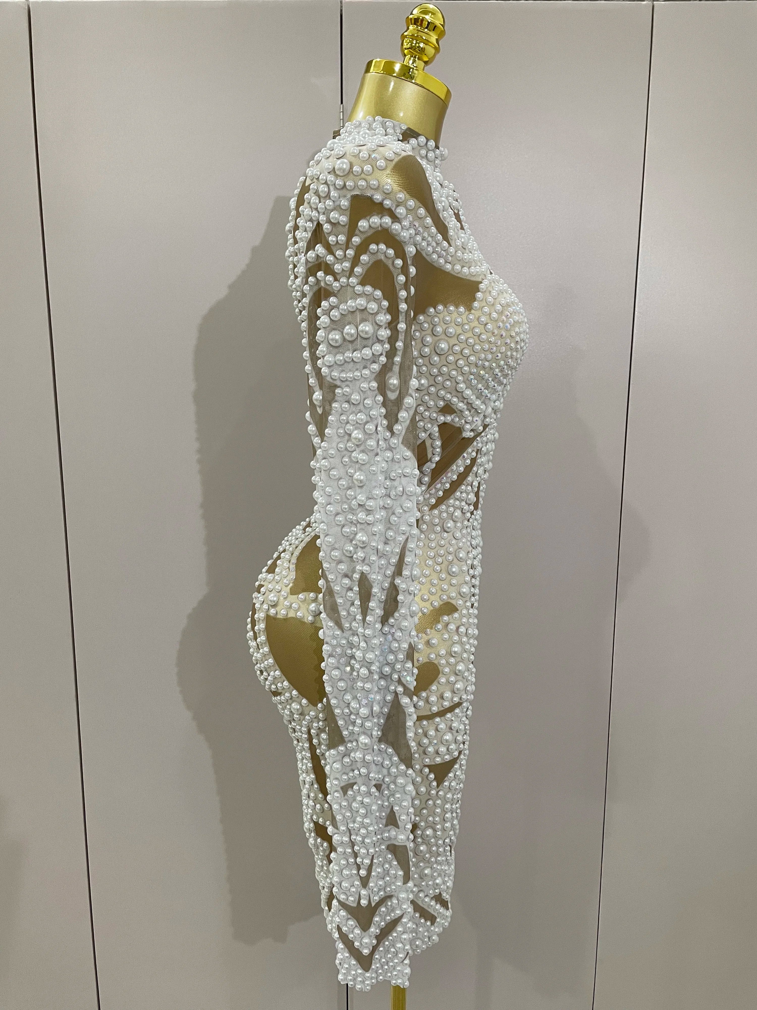 A'Zayra white beaded Cocktail Dress