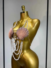 Beading Vest Hollow Out Tops Body Beachwear Lingerie Harness Beaded Bralette