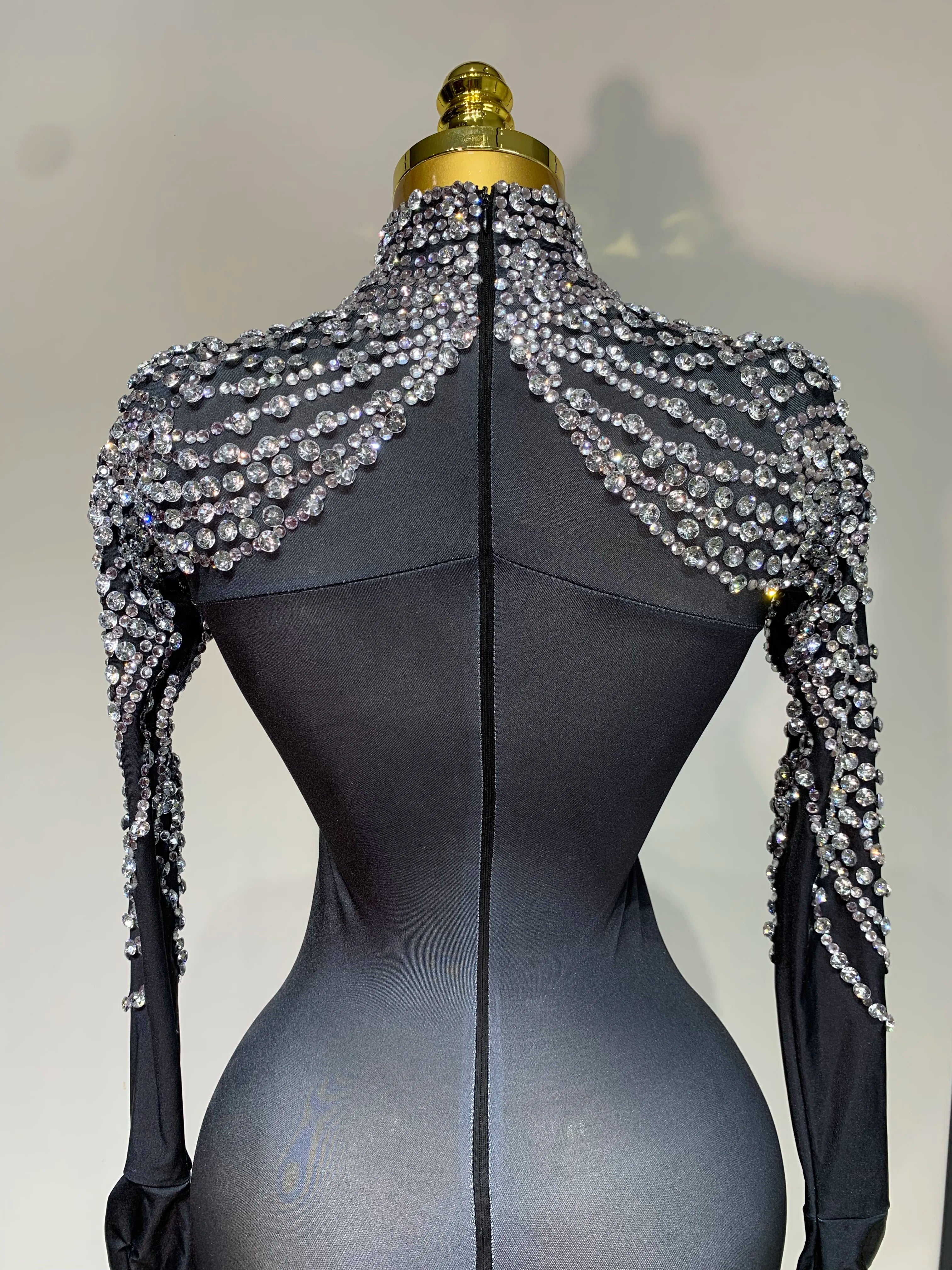 Audre Luxury Rhinestone Stretch Jumpsuit