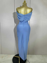 Crissy Crystal Sexy Off-The-Shoulder Bodycon Bandage Long Dress
