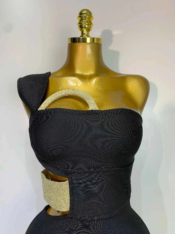 Chloe Sexy Backless Black Bodycon Bandage Mini Dress