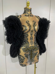 Cora Black Sparkly Mini Dress