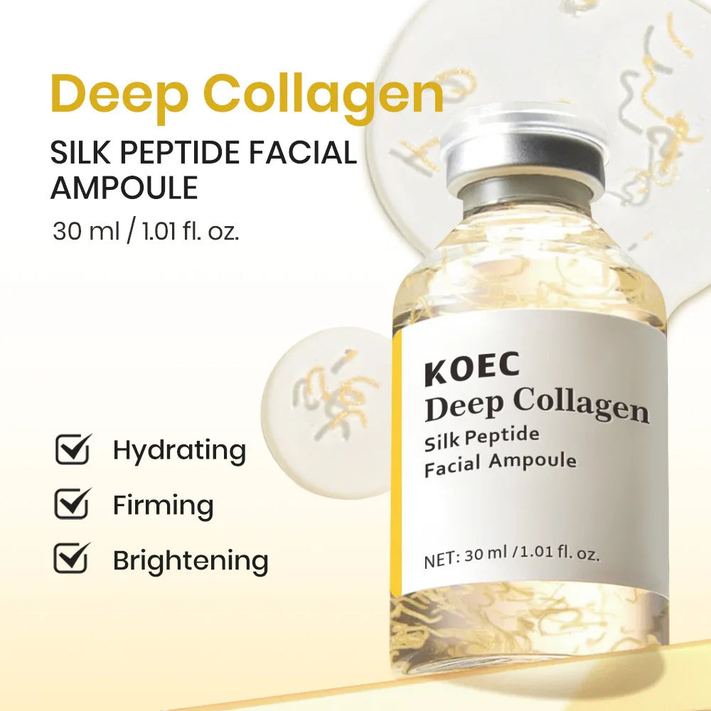 Deep Collagen Silk Peptide Intensive Lifting Ampoule Korean Anti-Aging Serum for Face with Collagen Skin Tightening & Firming