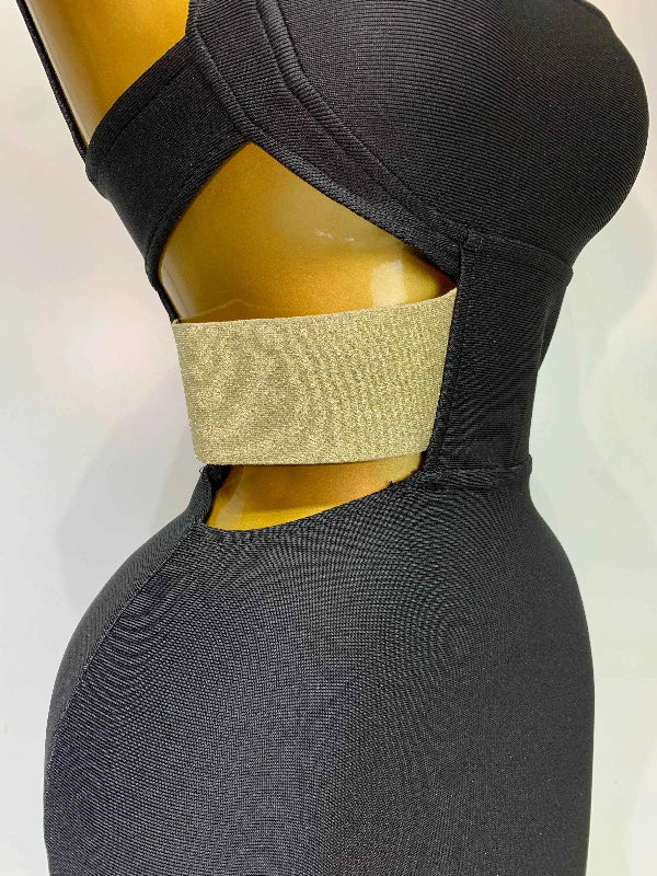 Chloe Sexy Backless Black Bodycon Bandage Mini Dress