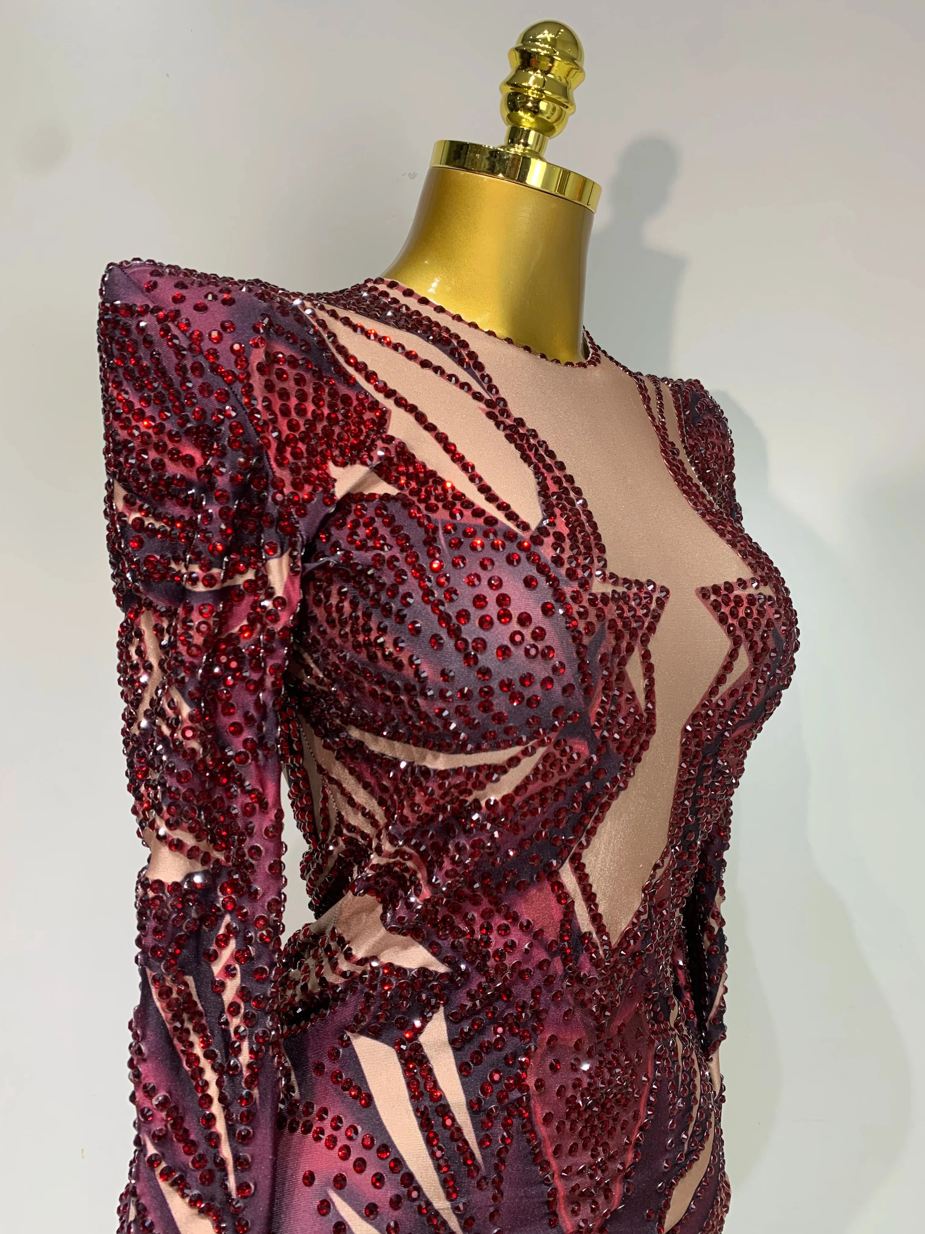 Alexis Sexy Sparkly Rhinestone Crystal Leotard Bodysuit