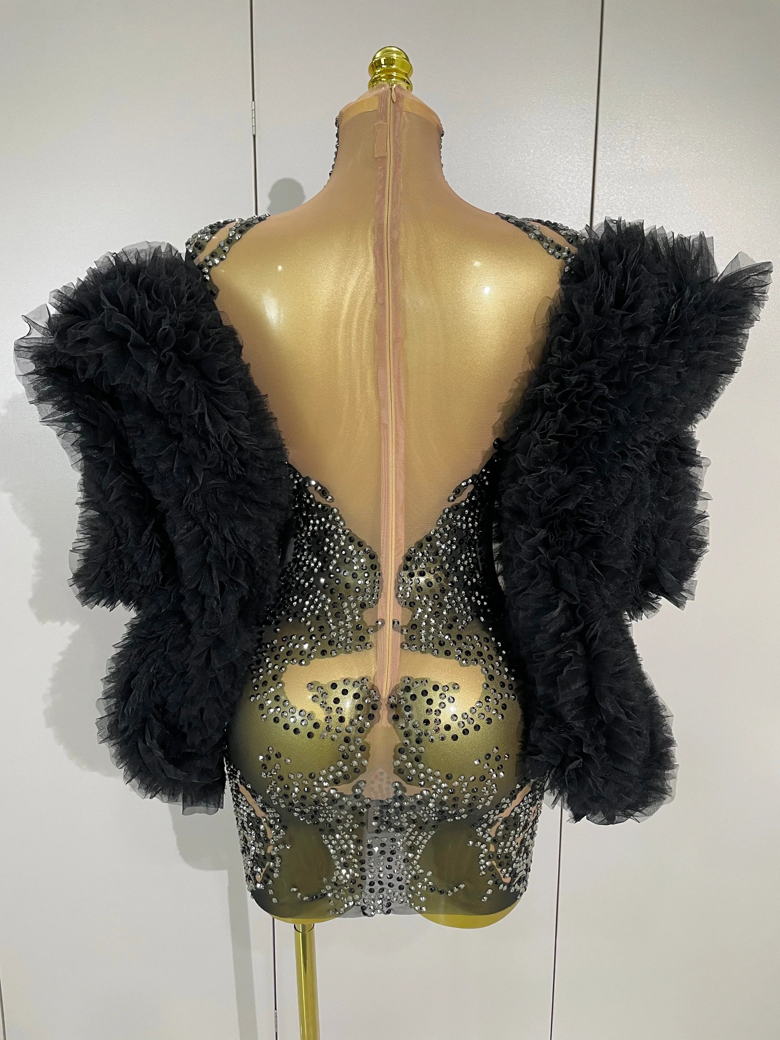 Cora Black Sparkly Mini Dress