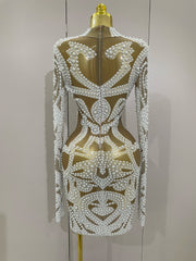 A'Zayra white beaded Cocktail Dress