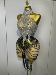 Avenly Sparkly Crystals Beading Mini Dress