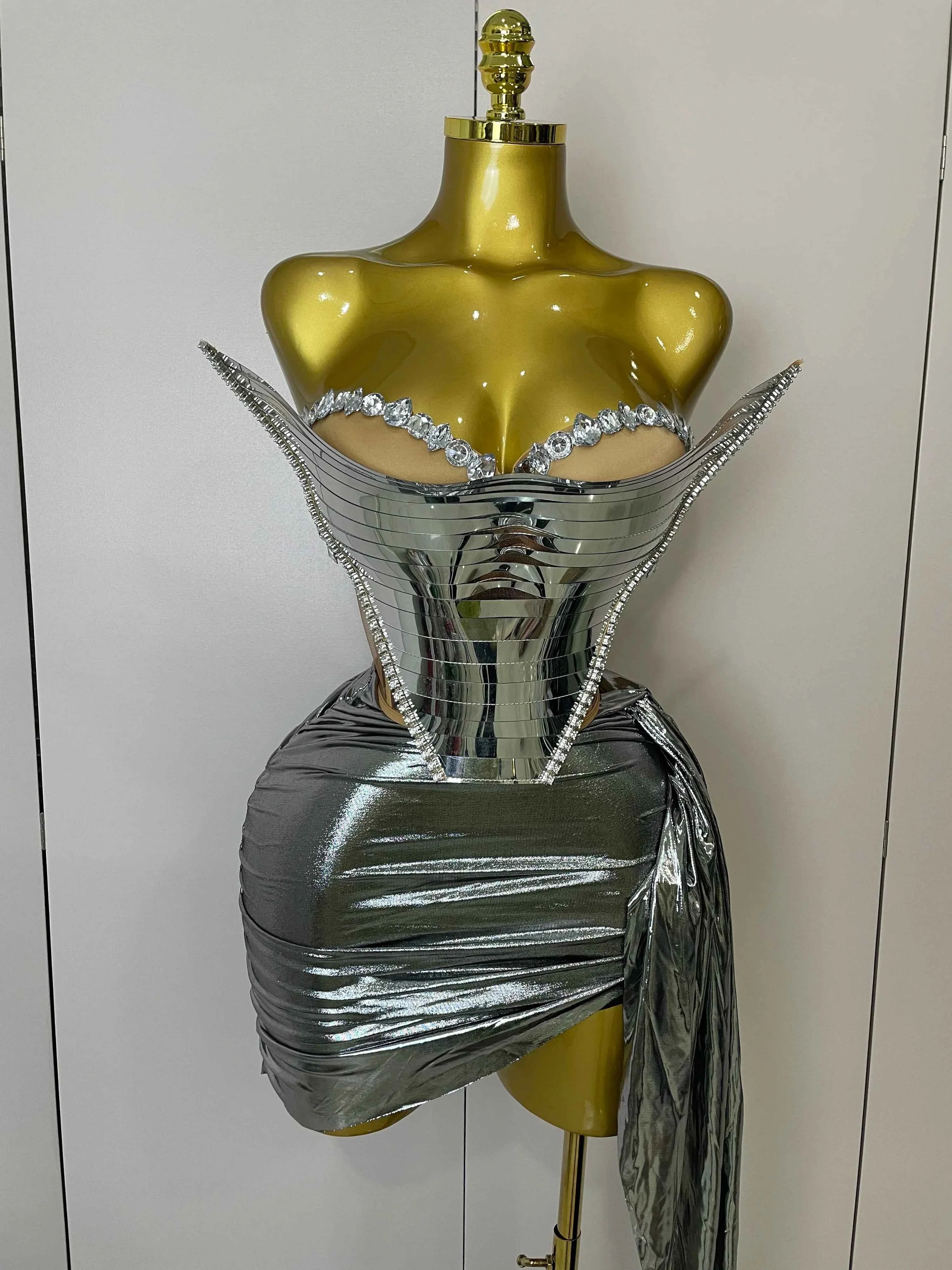 Belle Sexy Two-Piece Top with Sparkling Gold Sequins Birthday Outfit