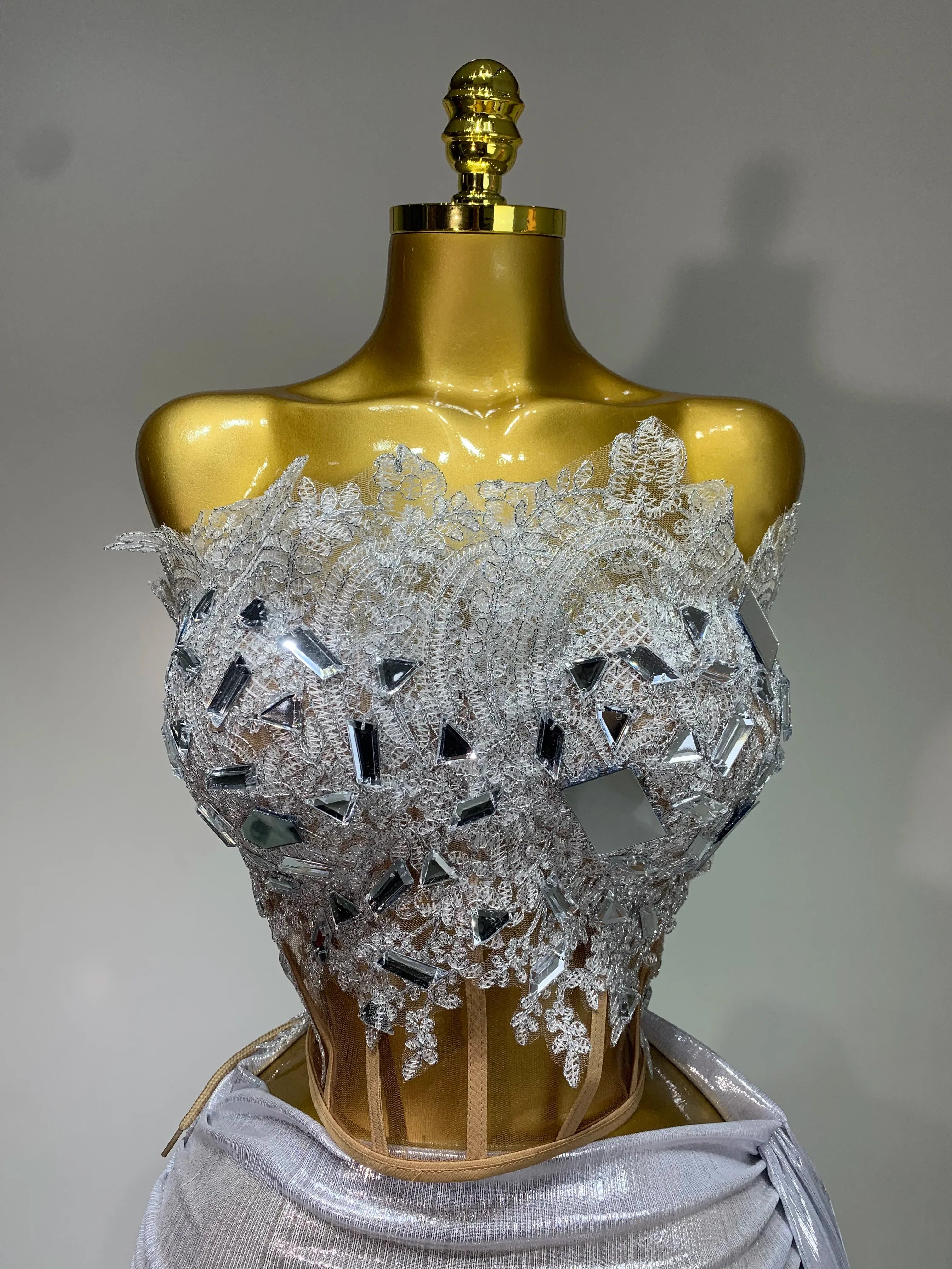 Cindy Sparkly Blue Crystals Sequins Sexy Strapless Dress