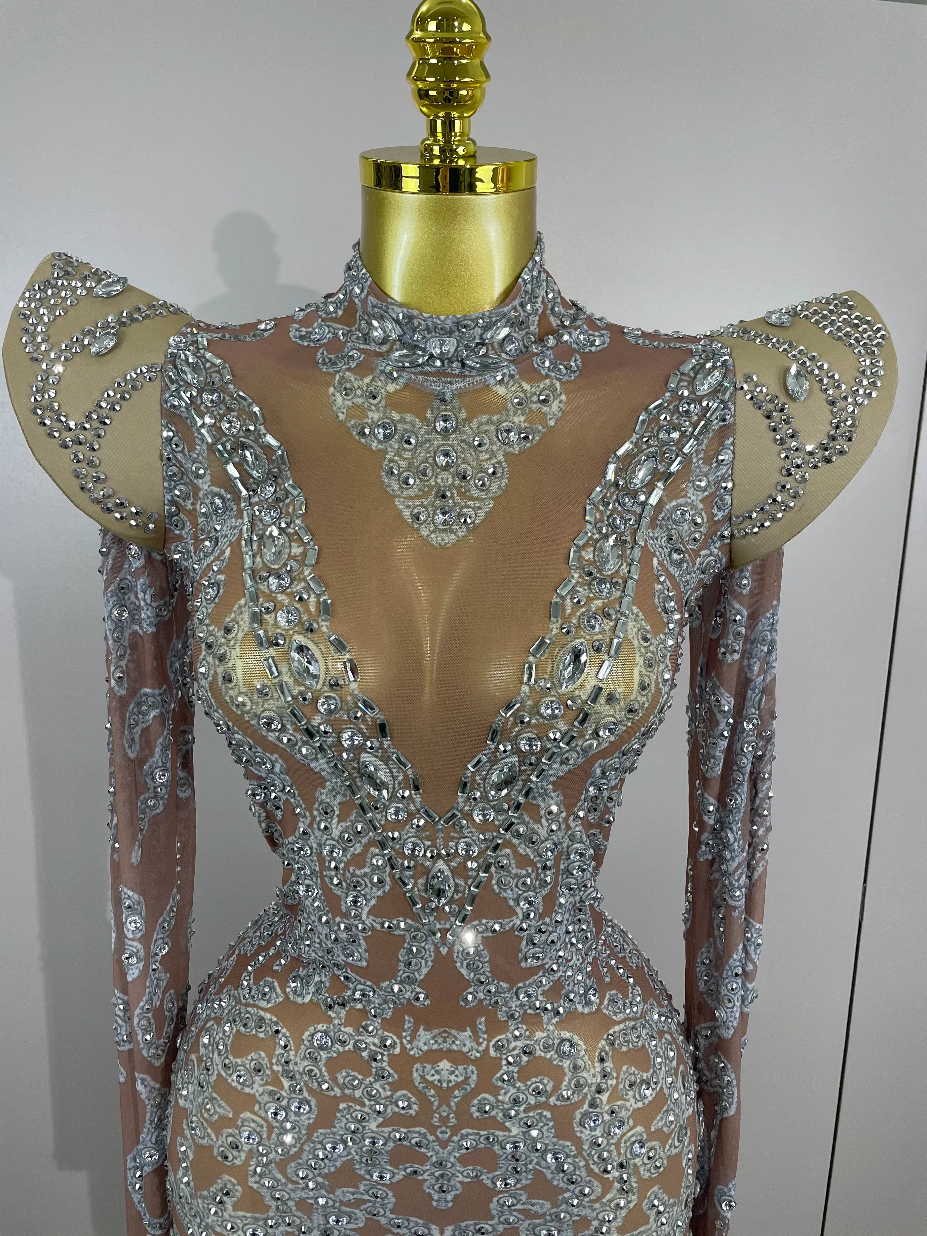 Camila Diamond High Shoulder Mini Dress