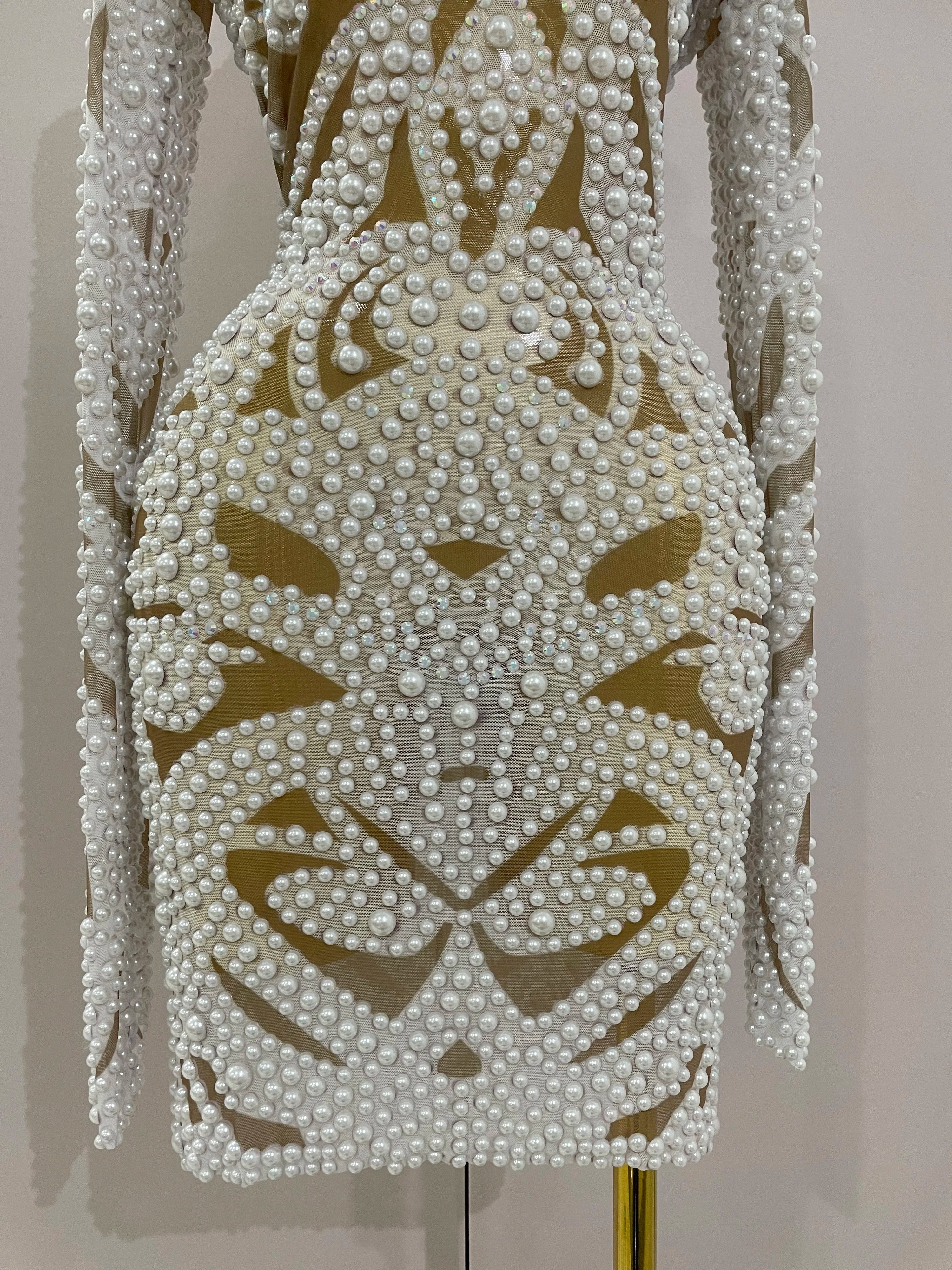 A'Zayra white beaded Cocktail Dress