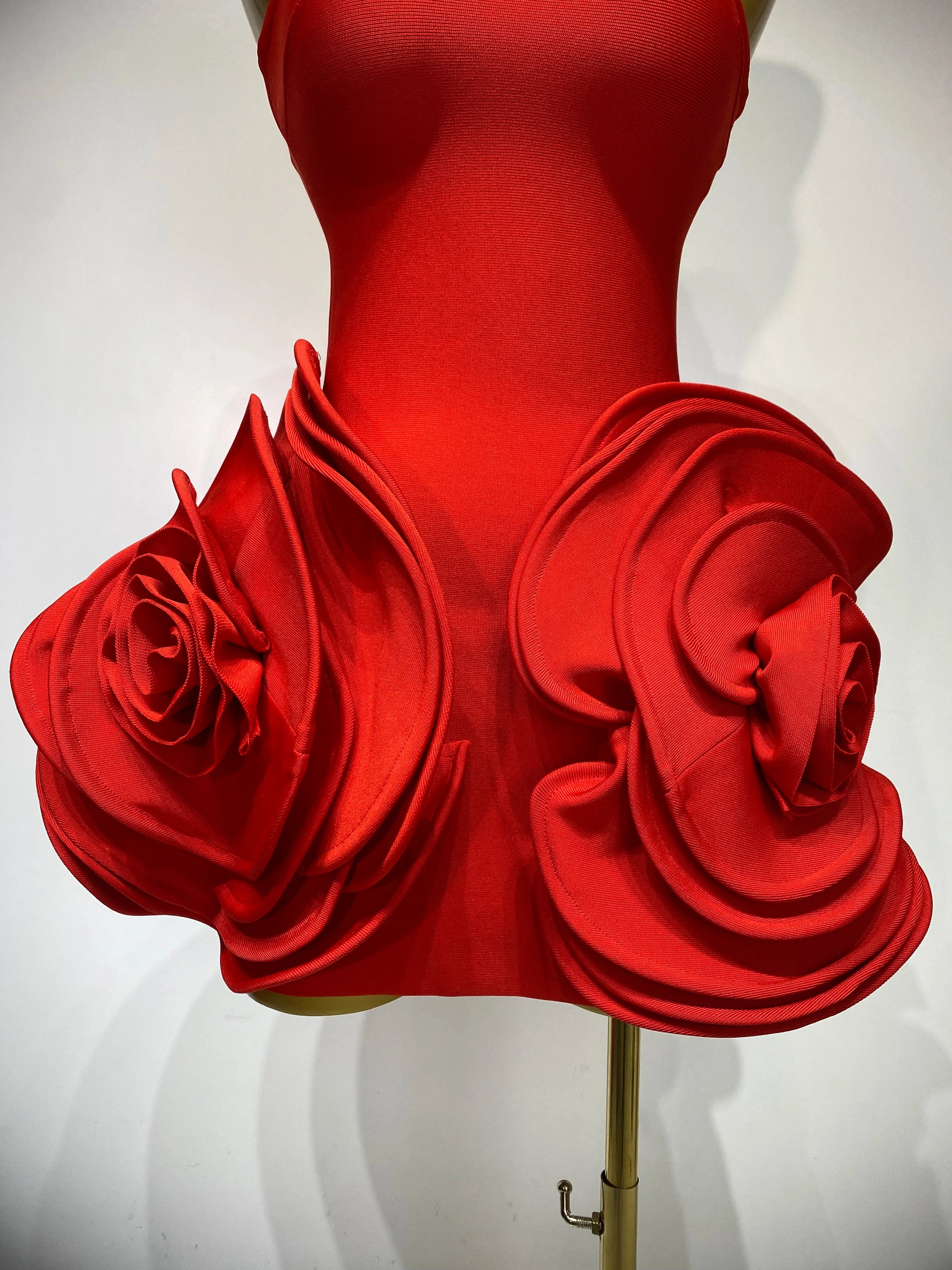 Brielle Red Strapless Bandage Dress