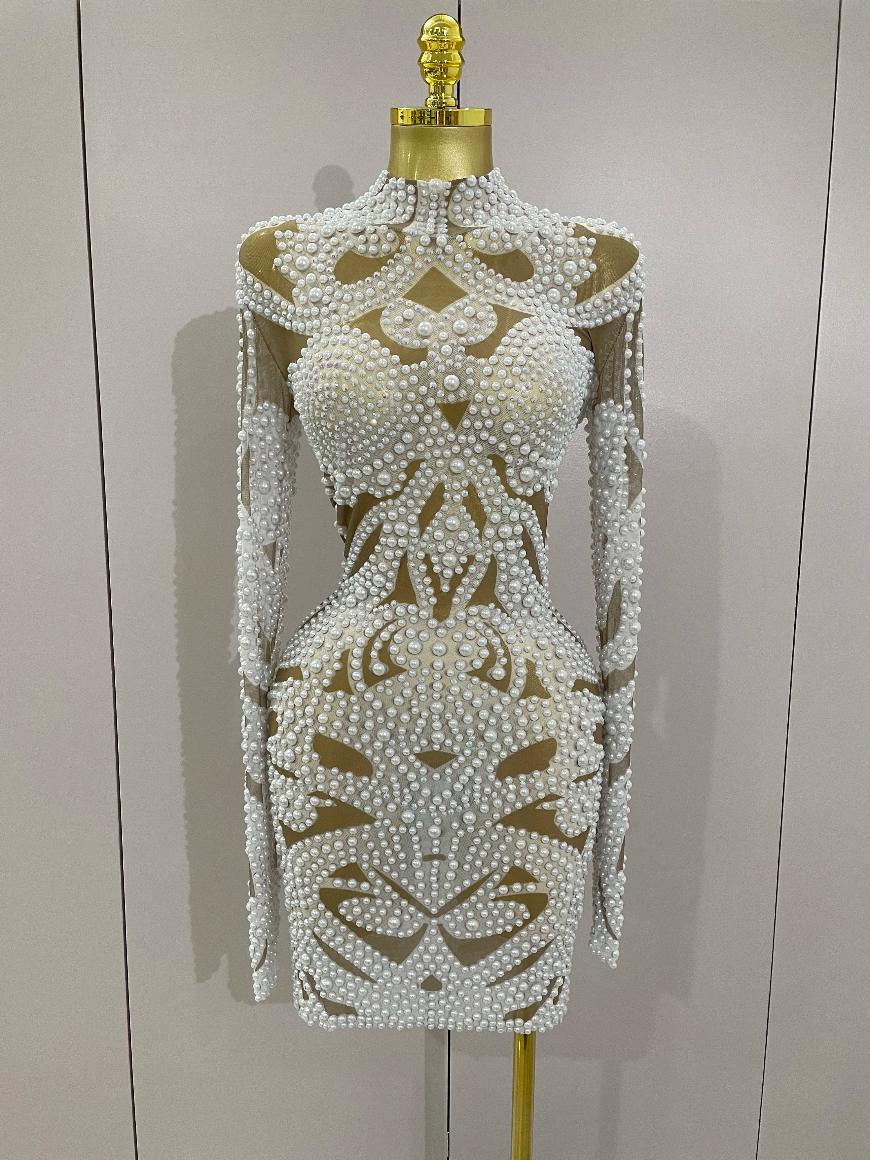 A'Zayra white beaded Cocktail Dress