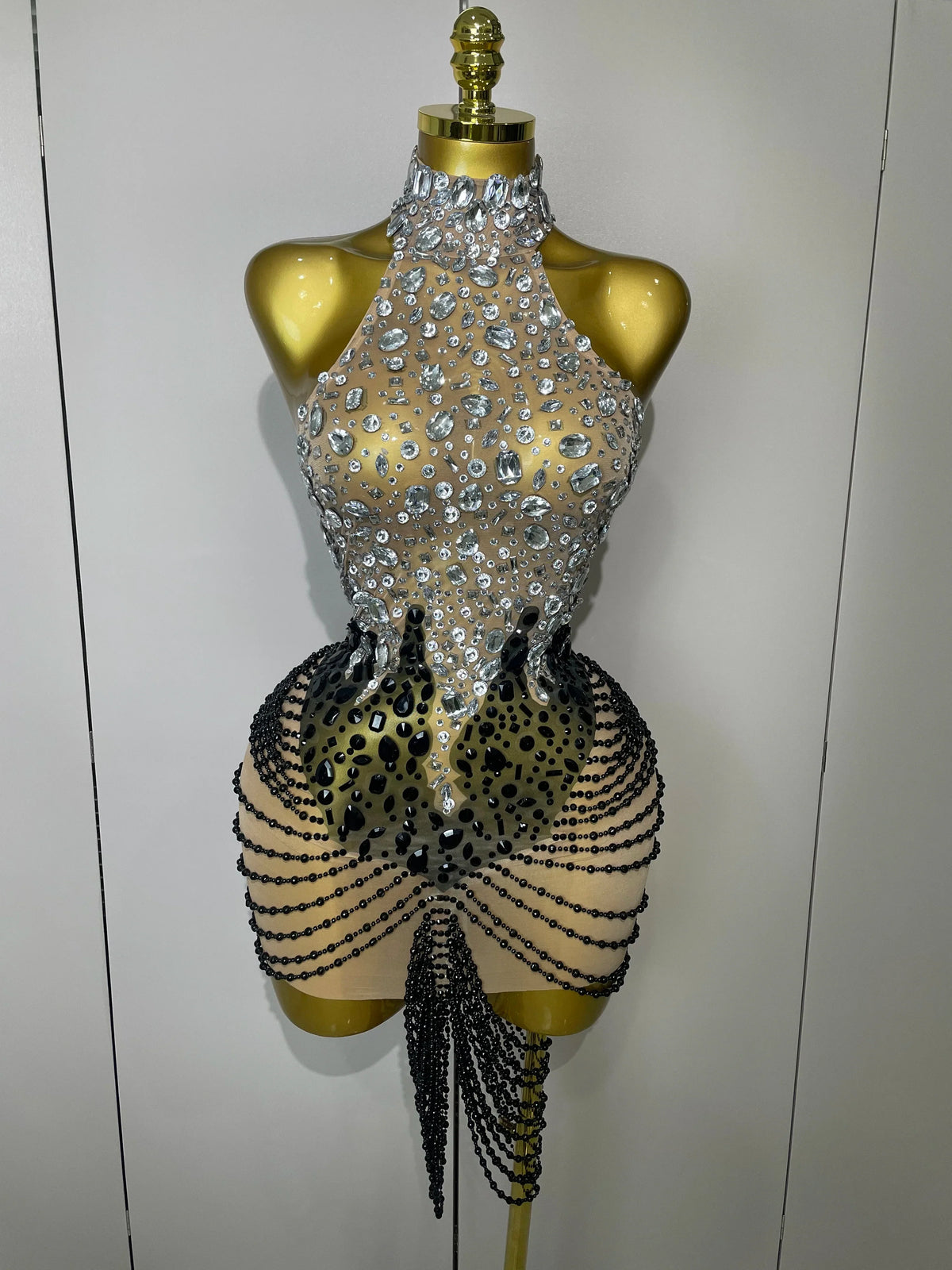 Avenly Sparkly Crystals Beading Mini Dress