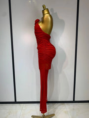 Avery Red Backless Bodycon Jumpsuit