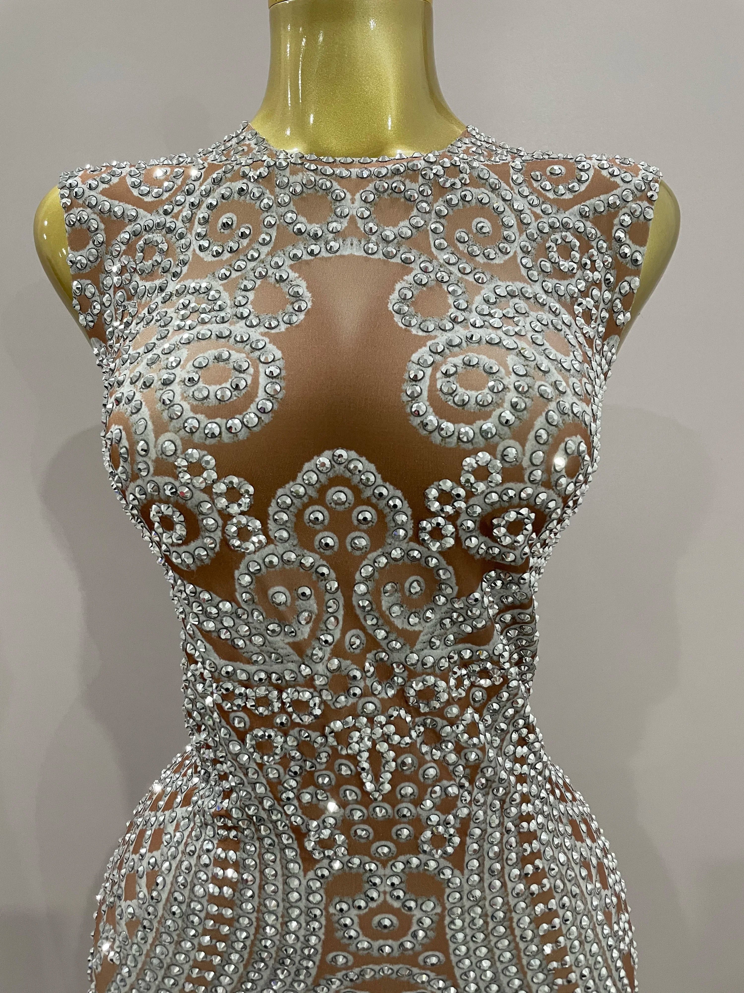 Ari Feather Evening Dress