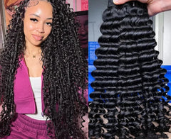 Curly Deep Wave Bulk Hair – 100% Brazilian Human Hair for Braiding, No Weft Extensions