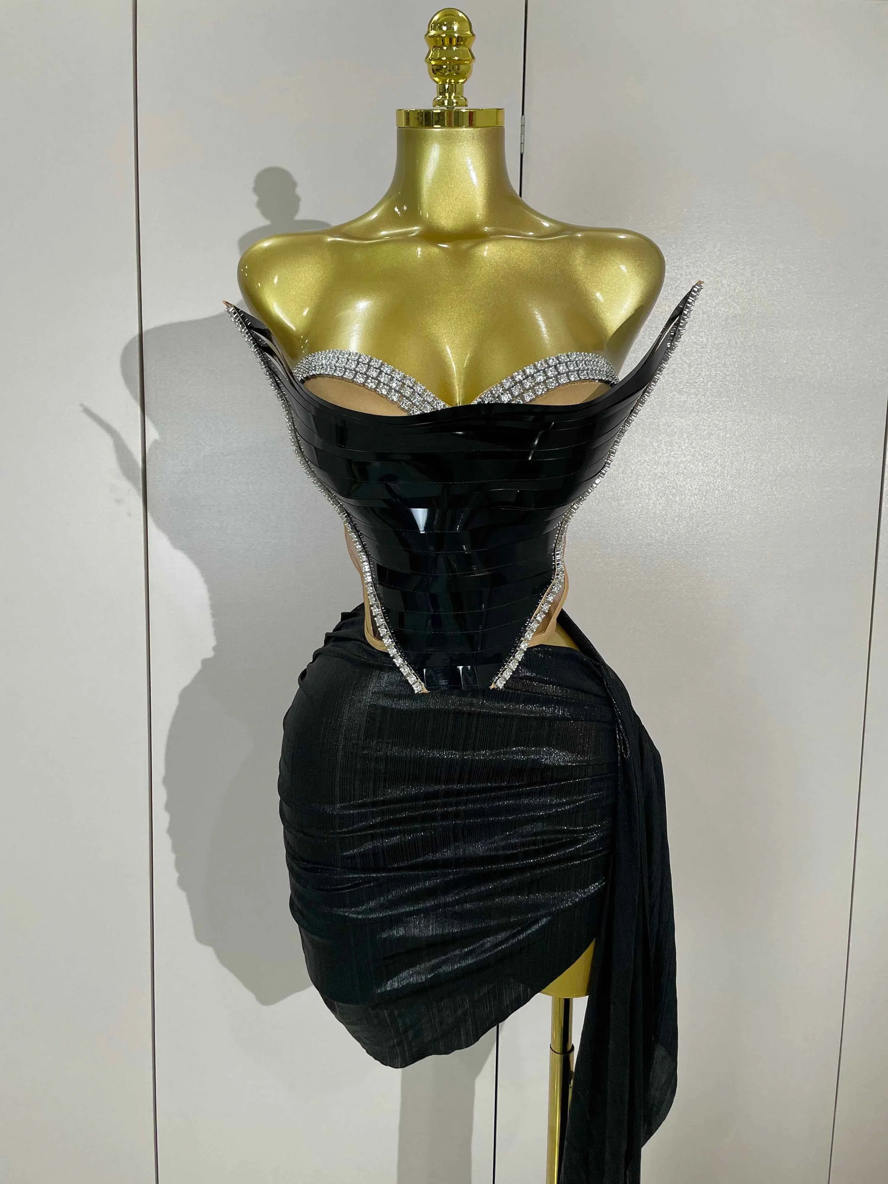 Belle Sexy Two-Piece Top with Sparkling Gold Sequins Birthday Outfit