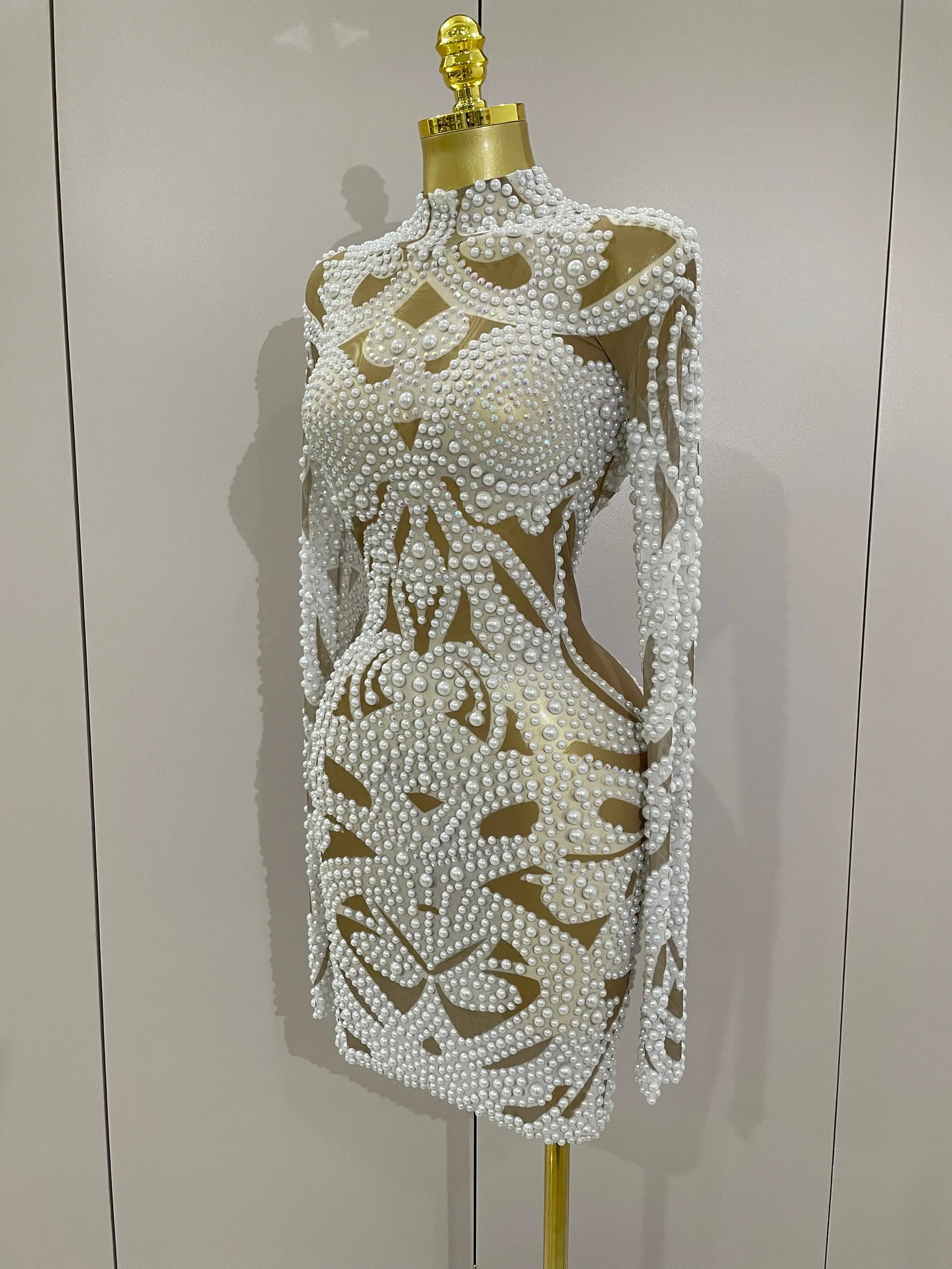 A'Zayra white beaded Cocktail Dress