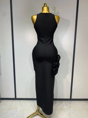 Brooke Black Applique Bandage Dress