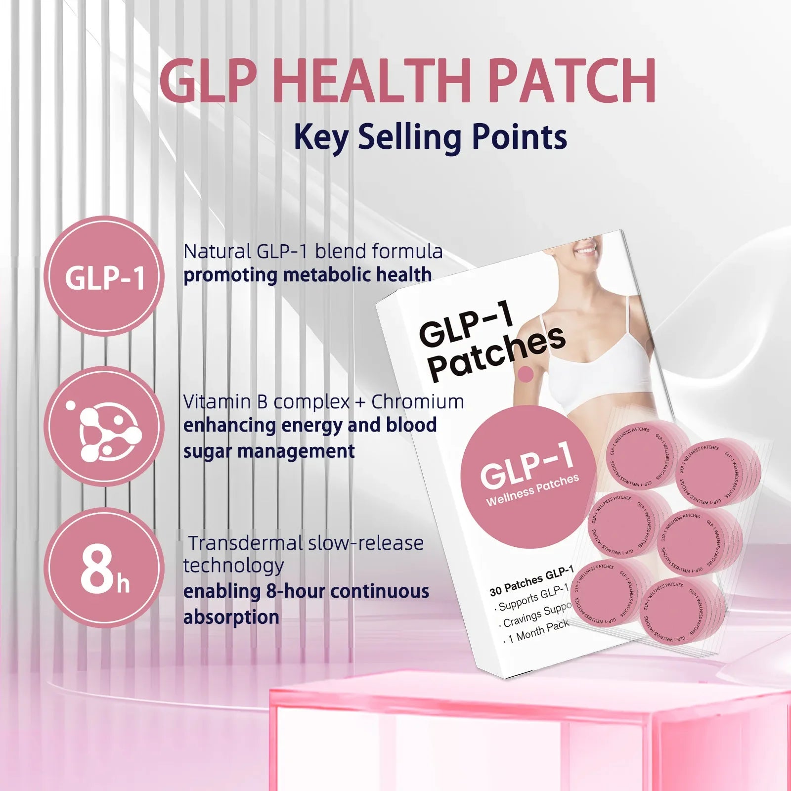 2nd  30pcs GLP-1 PATCHES Original | Made from pure plants for transdermal metabolic & energy support Inhibiting food dependence