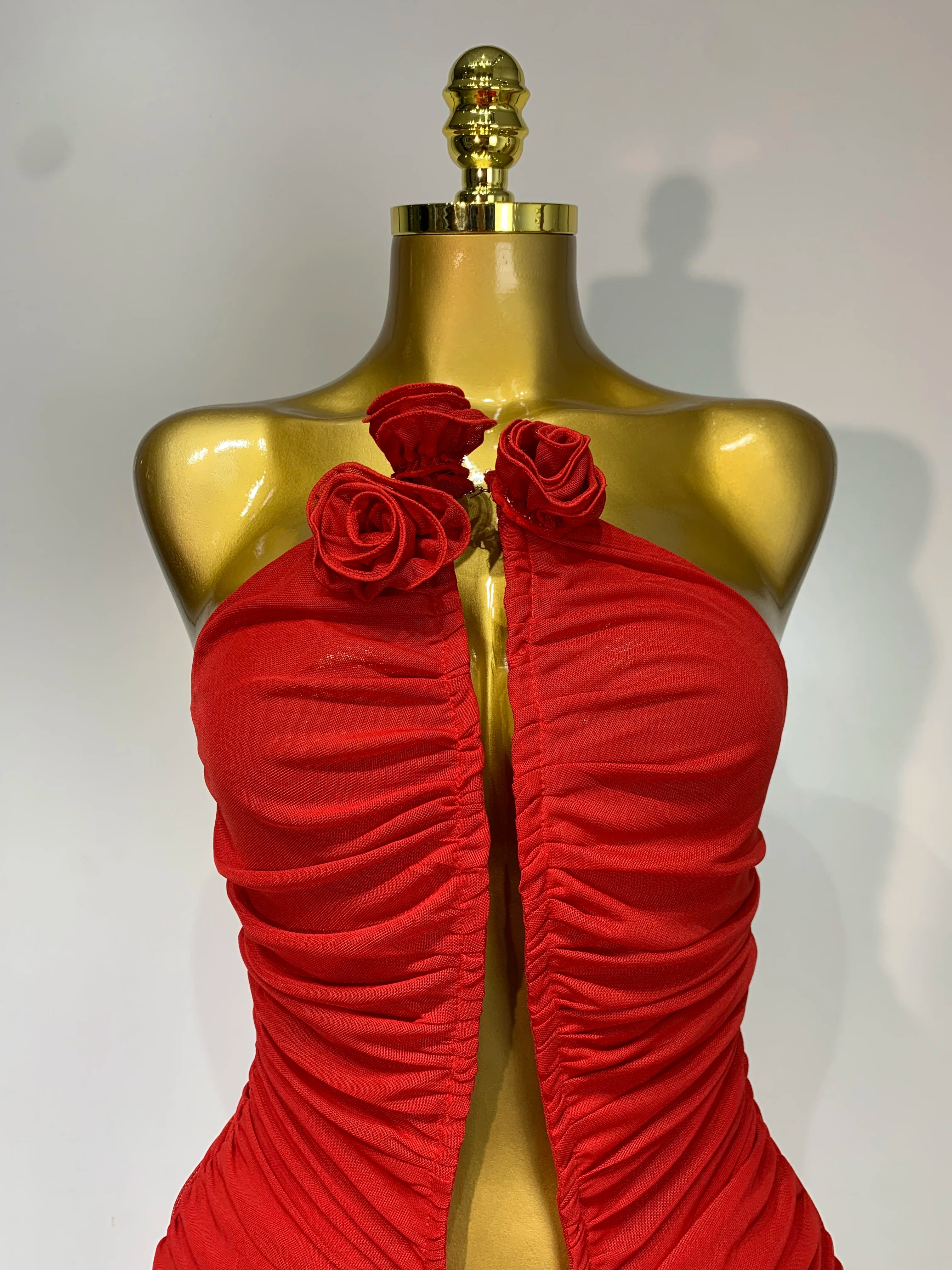 Avery Red Backless Bodycon Jumpsuit