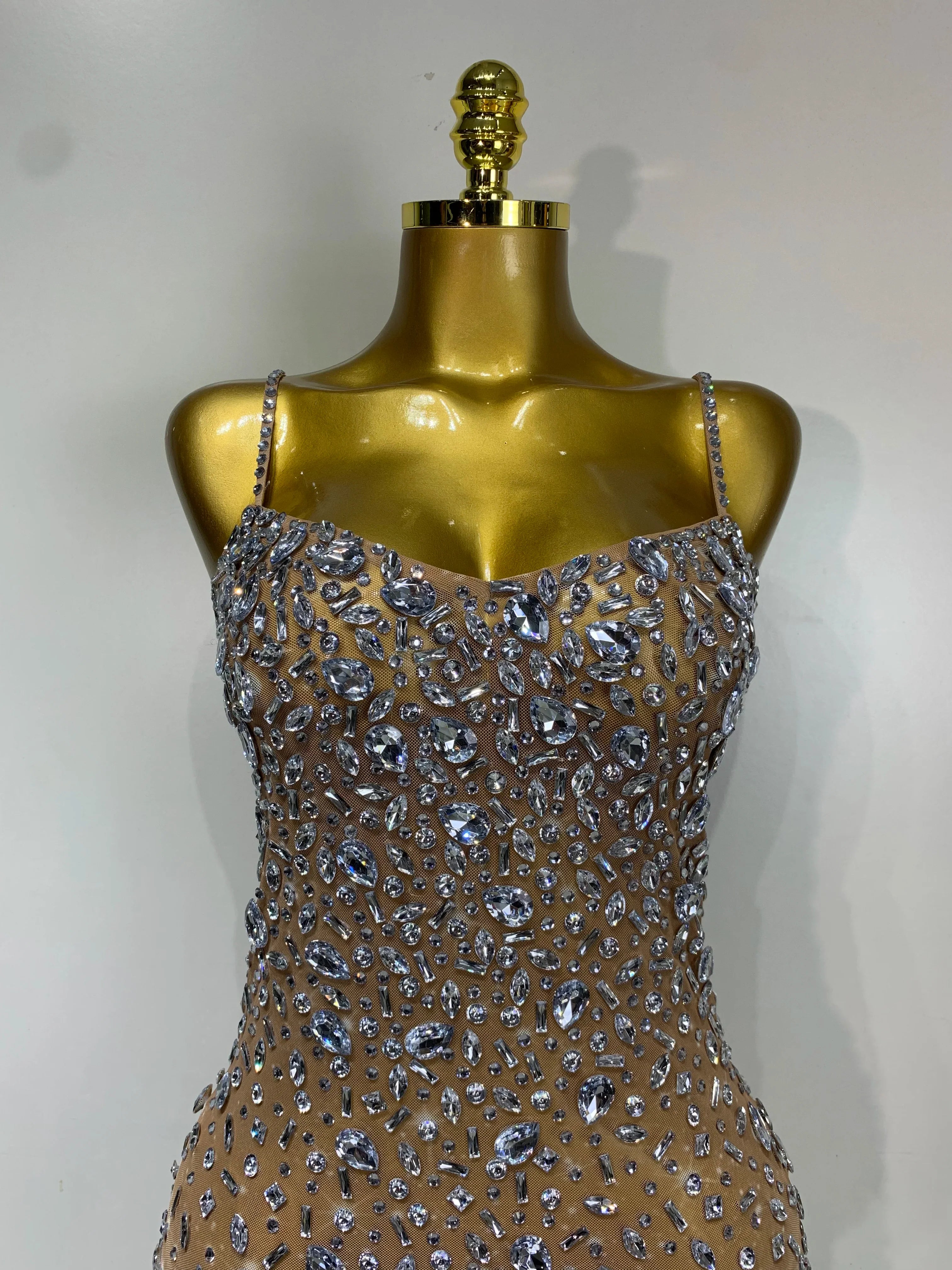 Cassandra Sleeveless Rhinestone Bodycon Mini Dress