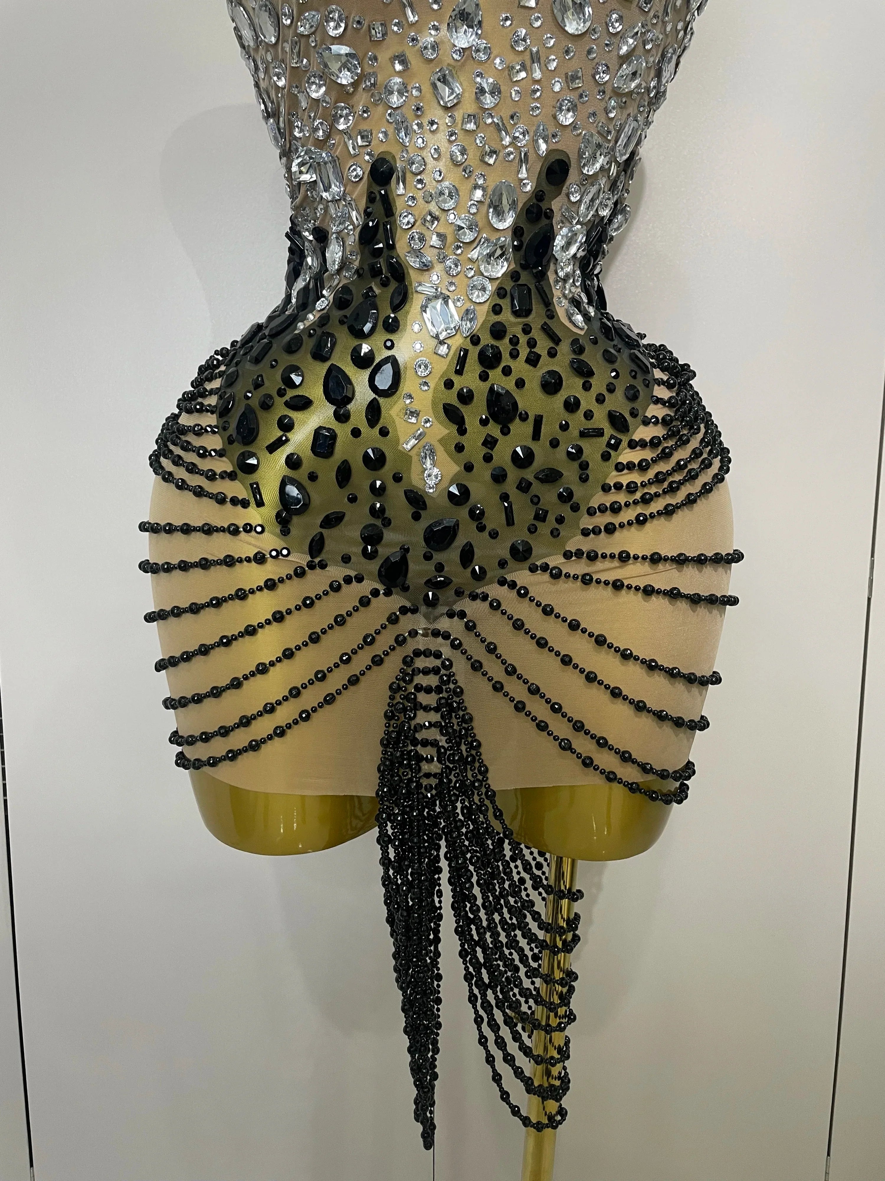 Avenly Sparkly Crystals Beading Mini Dress