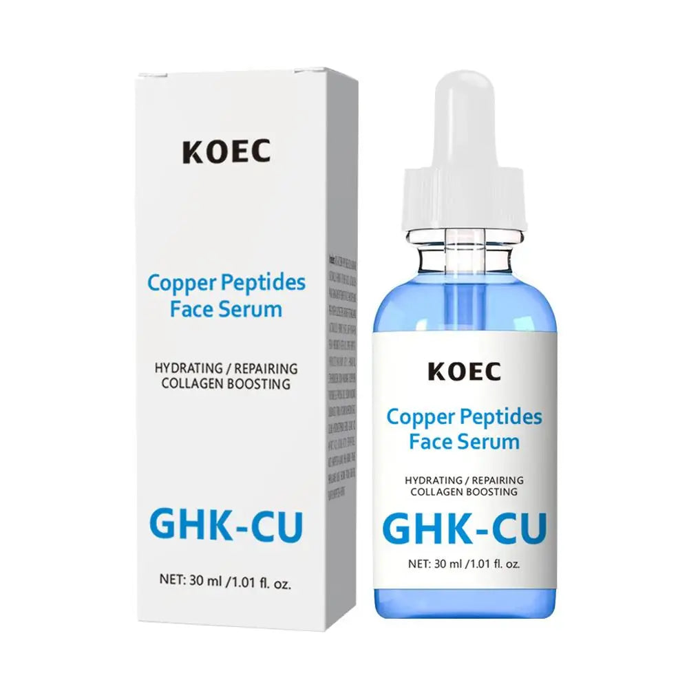 30ml GHK-CU Blue Copper Peptides Face Serum Hydrating Repairing Collagen Boosting PDRN Peptide Serum Adenosine Caffeine Essence