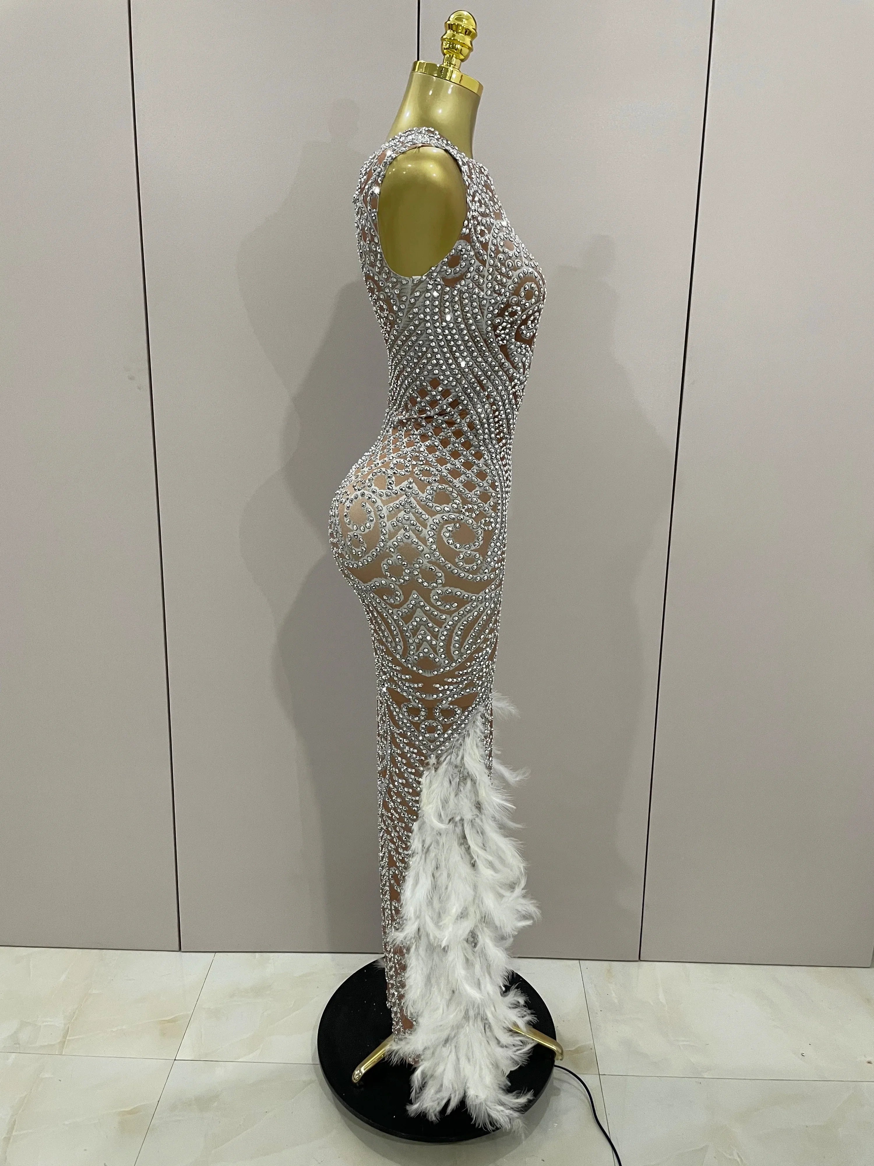 Ari Feather Evening Dress