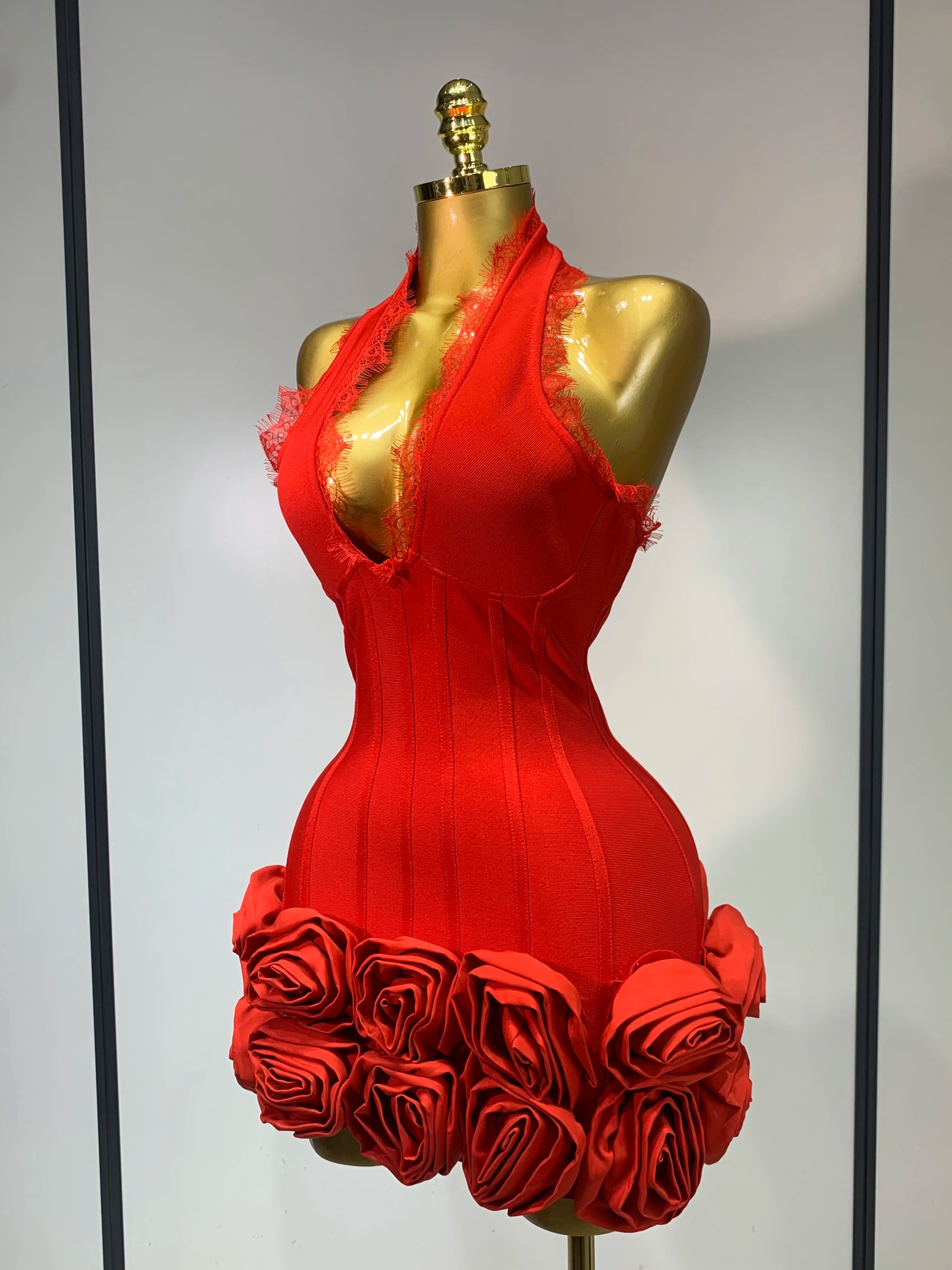 Alessia Halter Applique Bandage Dress