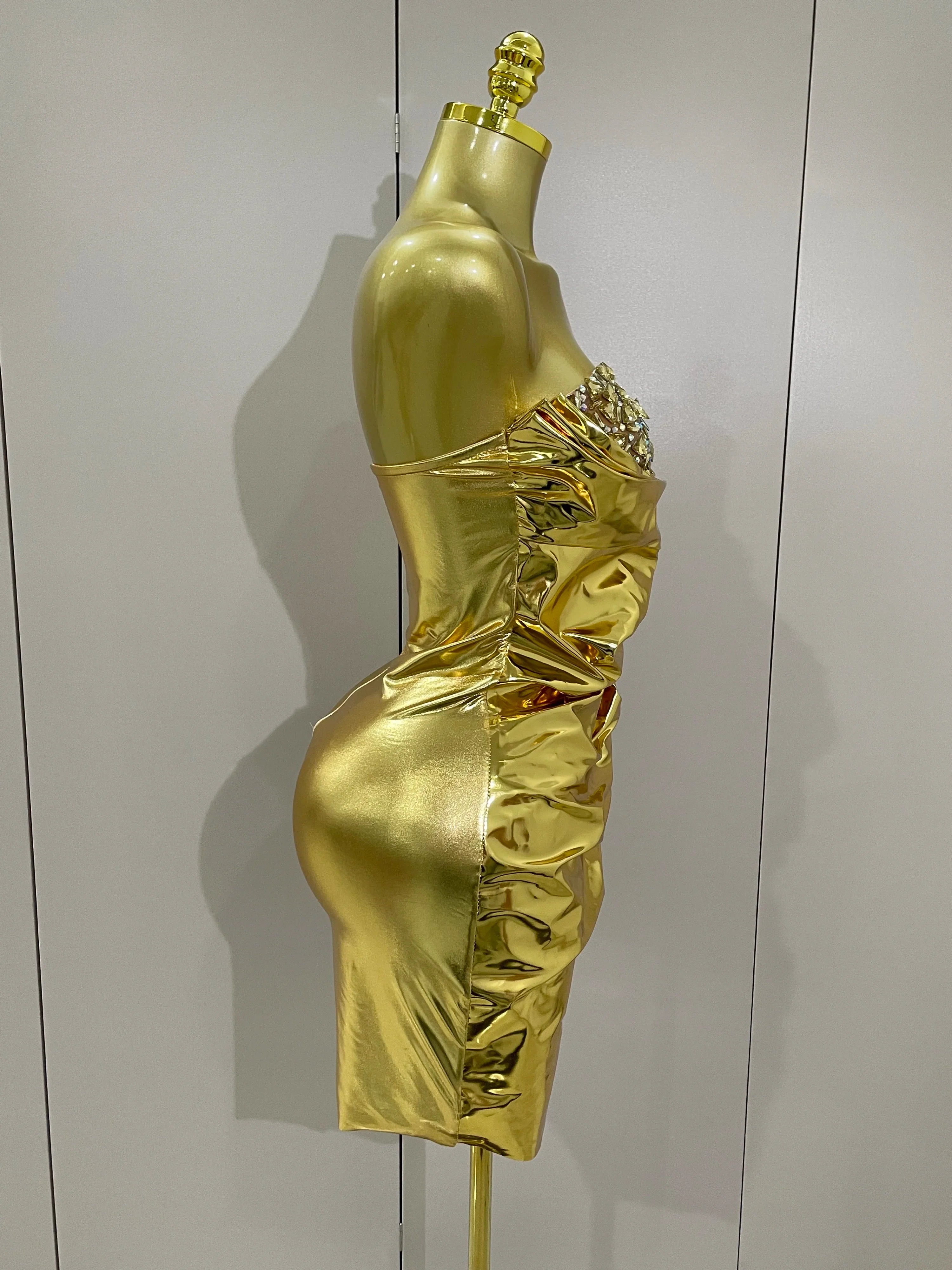 Azura Diamonds Crystal Sexy Mesh See Through Bodycon Mini Dress