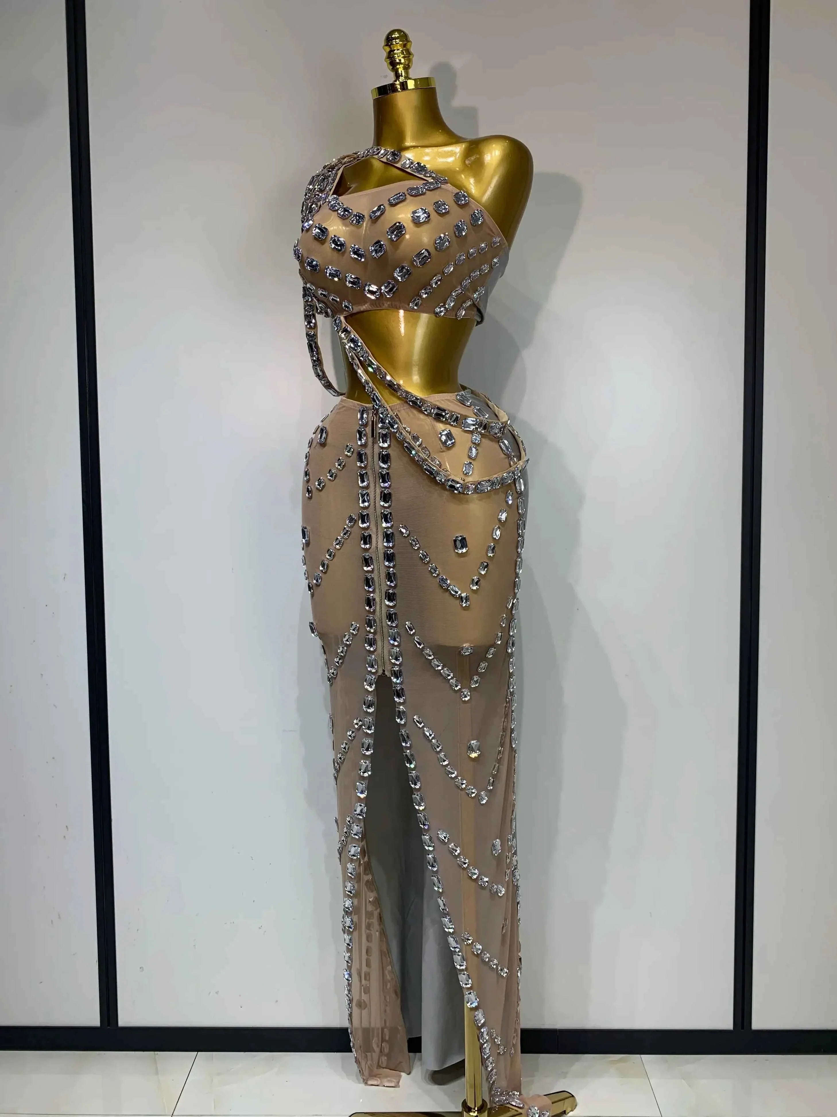 Angela Luxury Sparkling Rhinestones Two Piece Set