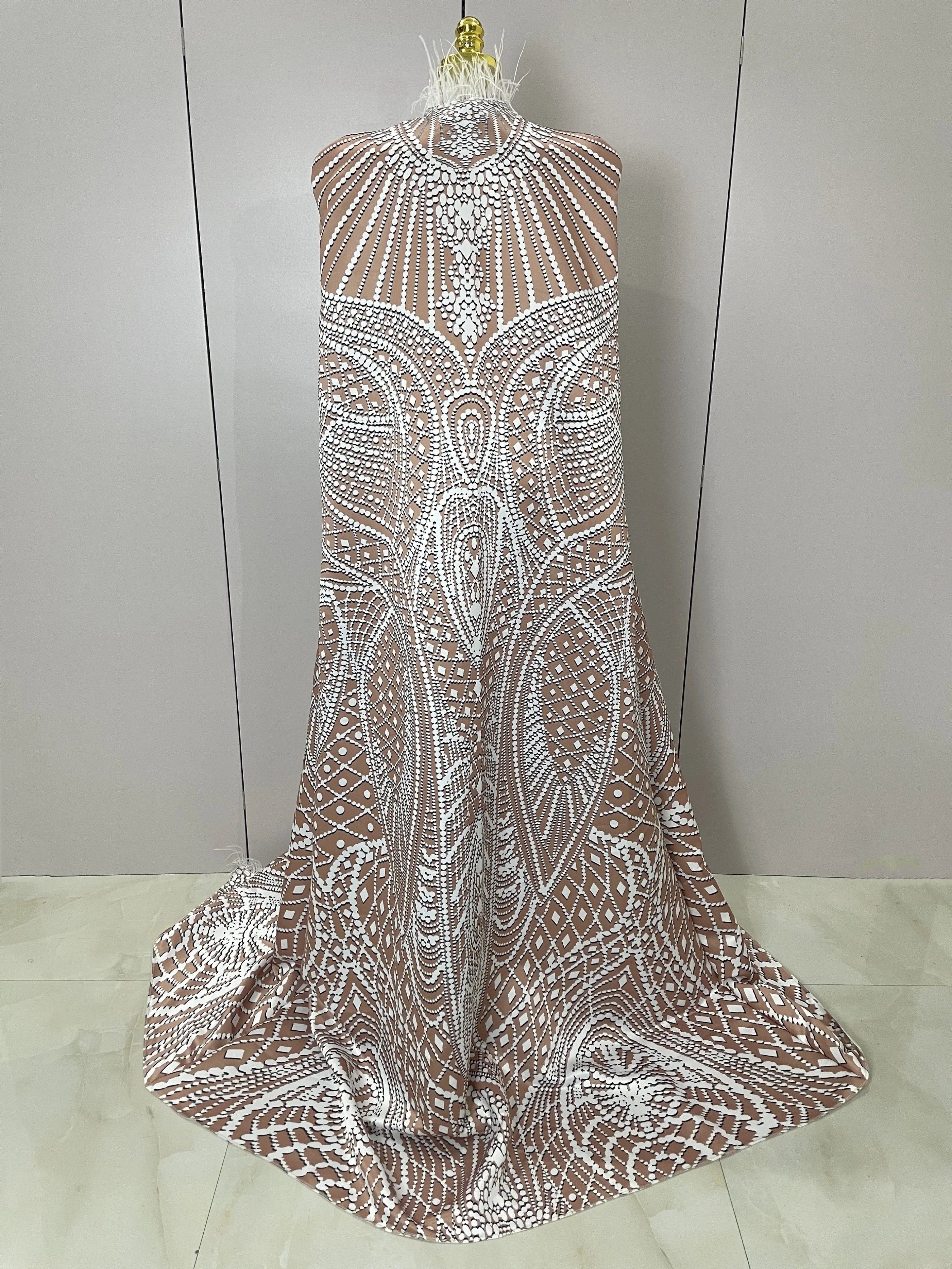 A'Rielle Feathers Cloak White Printing Sexy Sheath Jumpsuit