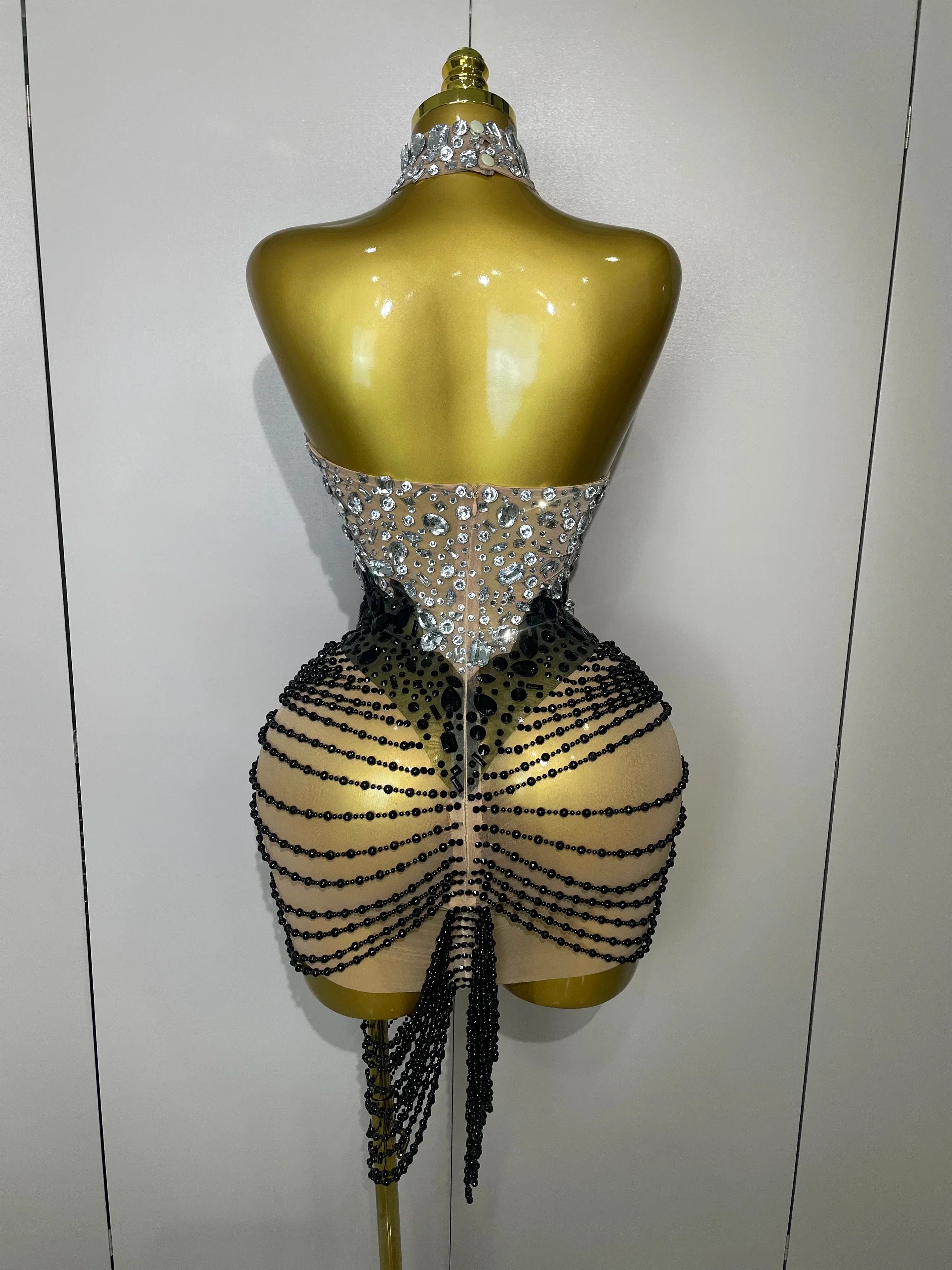 Avenly Sparkly Crystals Beading Mini Dress