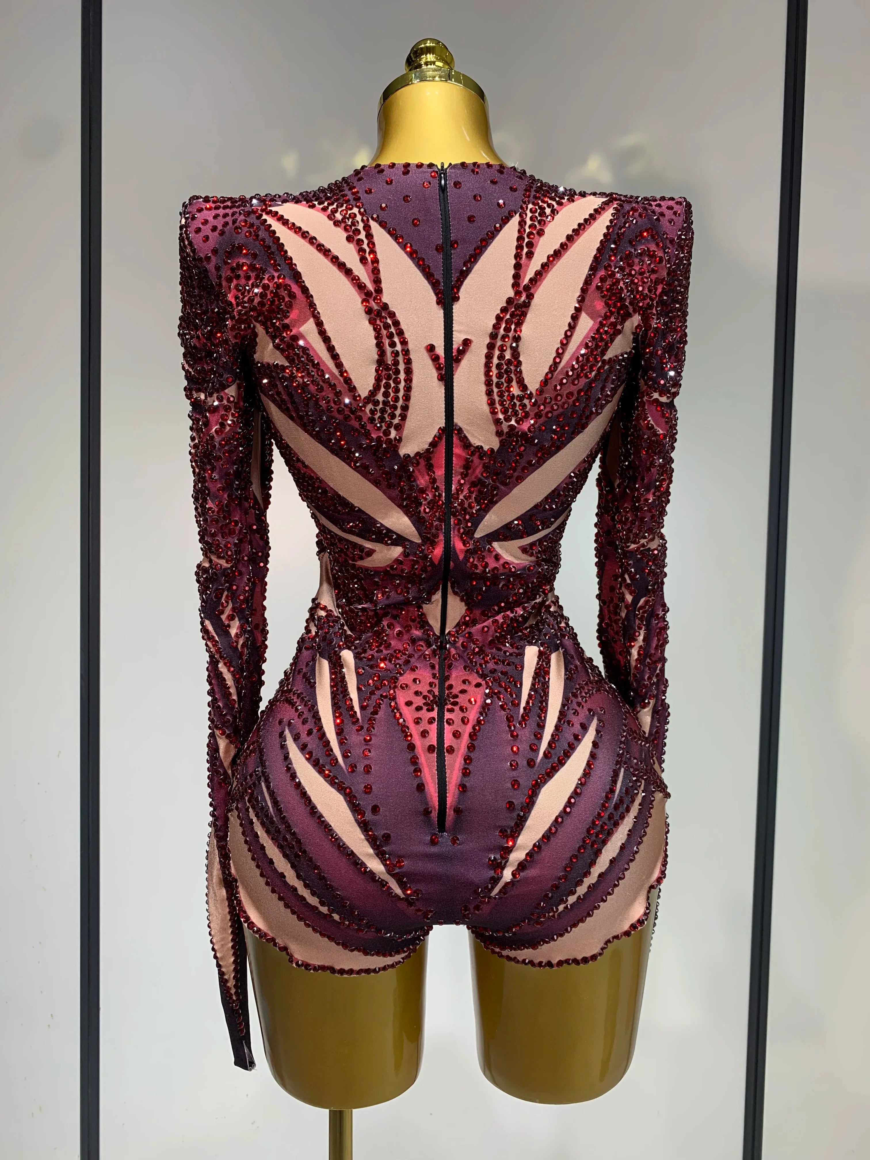 Alexis Sexy Sparkly Rhinestone Crystal Leotard Bodysuit