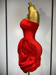 Brielle Red Strapless Bandage Dress
