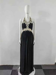 Charlotte Halter Sequined Circle Prairie Long Maxi Dress