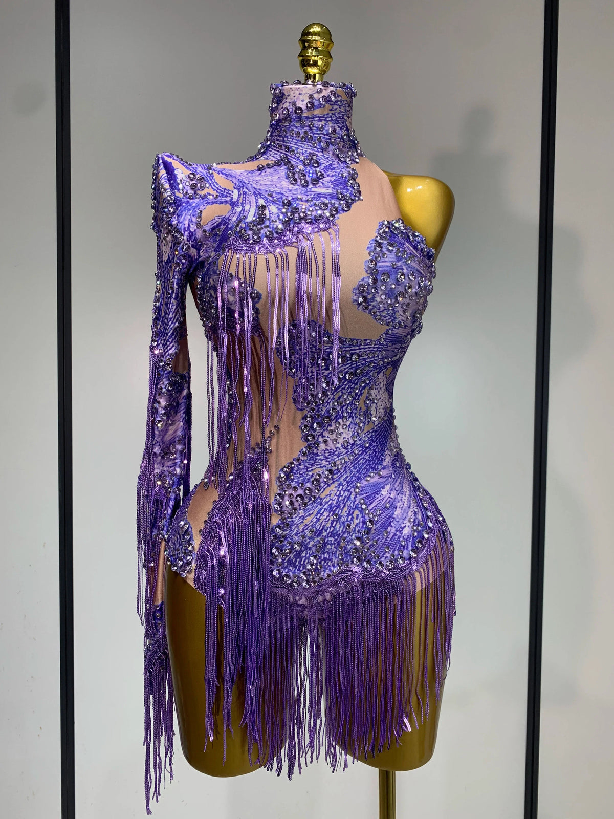 Celeste Purple Fringe Bodysuit