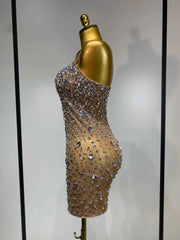 Cassandra Sleeveless Rhinestone Bodycon Mini Dress