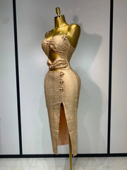 Camila Sexy Hollow Out Sleeveless Bodycon Cocktail Maxi Dress for Women – Elegant Evening Party Gown