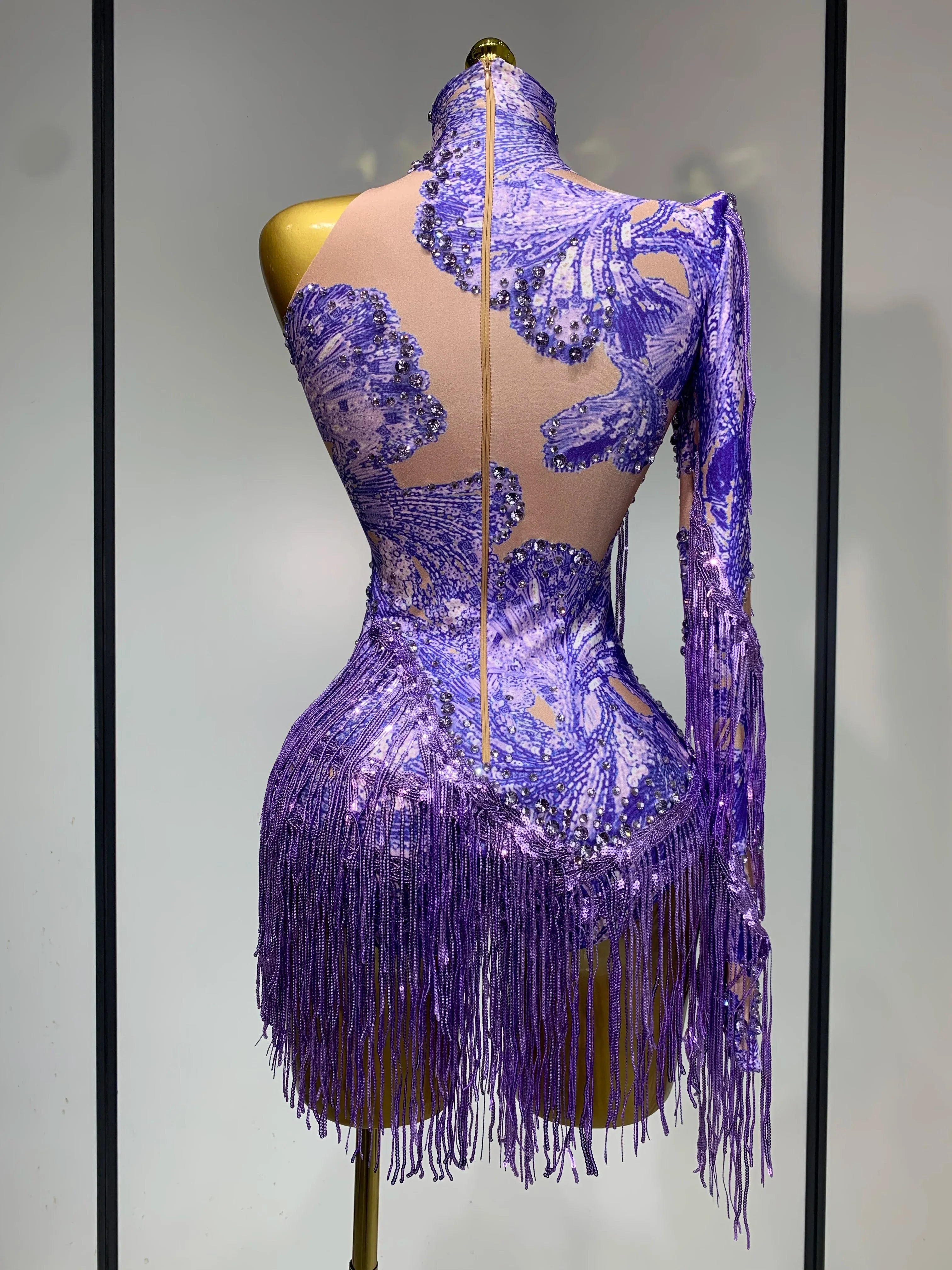 Celeste Purple Fringe Bodysuit