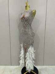 Ari Feather Evening Dress